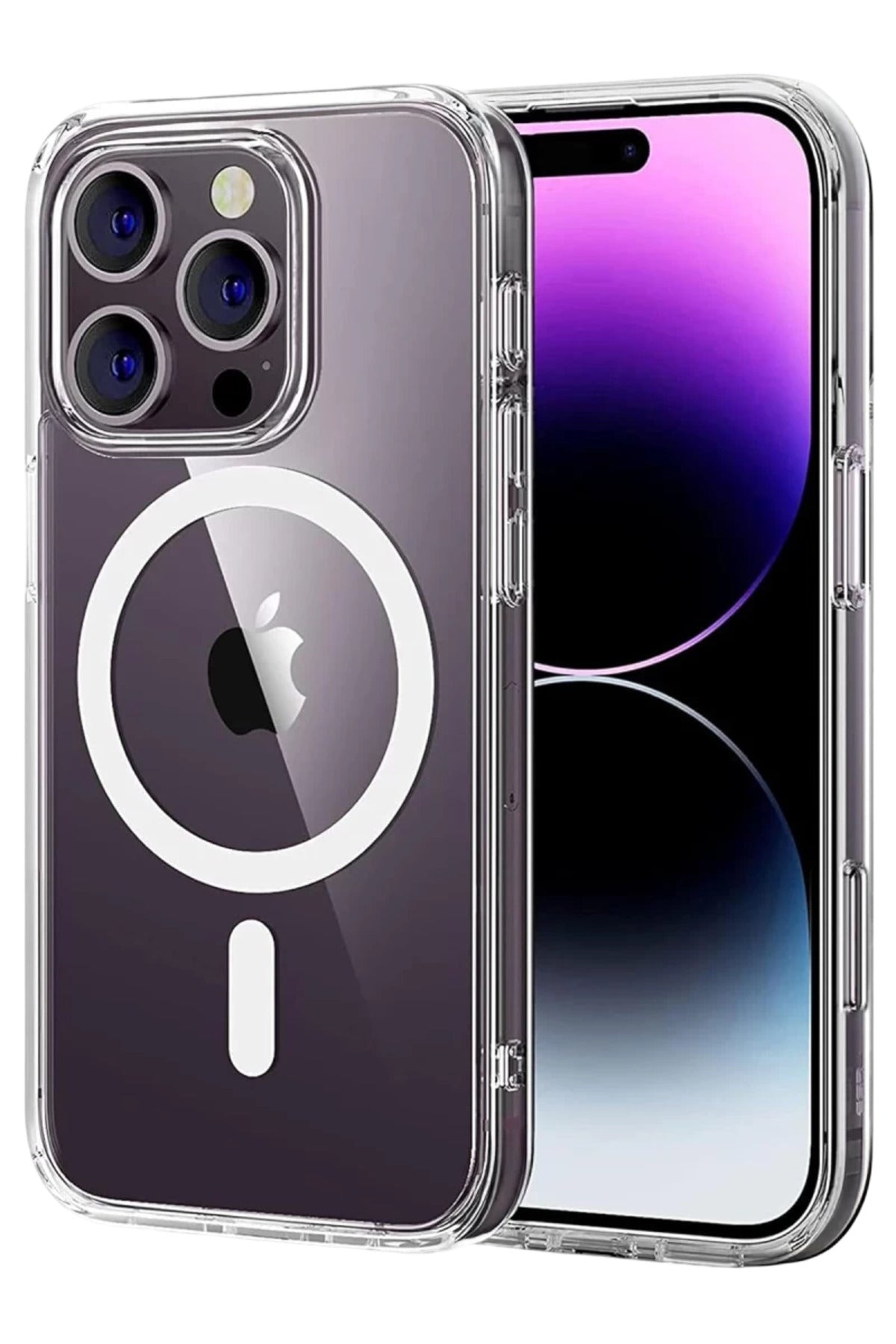Apple iPhone 16 Pro Max Uyumlu Combo Sert Şeffaf Magsafe Kapak - Şeffaf