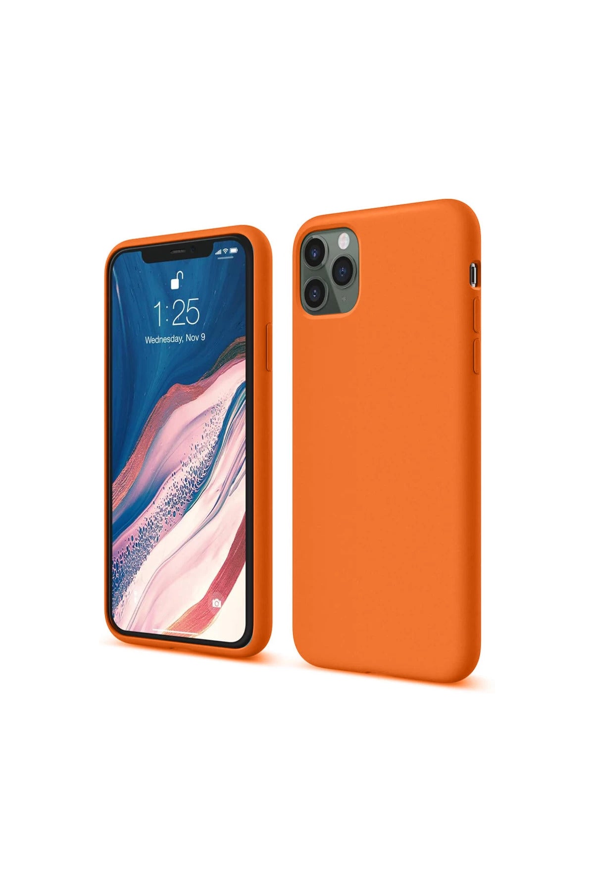 Apple iPhone 11 Pro Uyumlu Kılıf First Silikon - Turuncu
