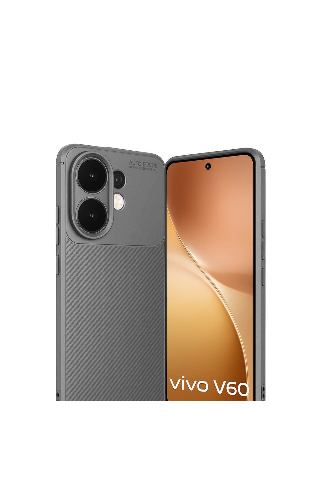 Vivo V60 5G Uyumlu Auto Focus Karbon Kapak - Gri