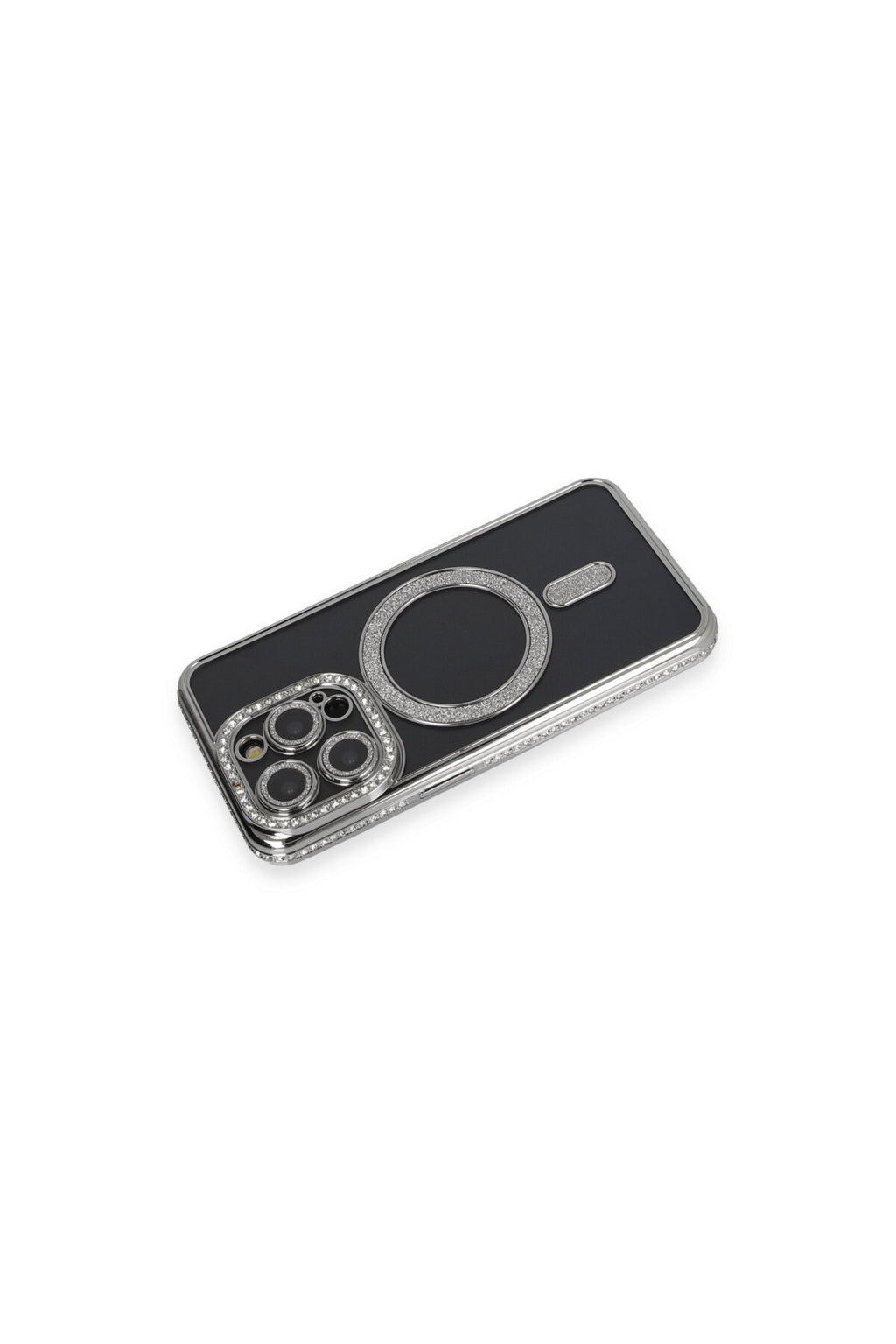 Apple iPhone 14 Pro Max Uyumlu Kılıf Joke Simli Magneticsafe Kılıf - Gri