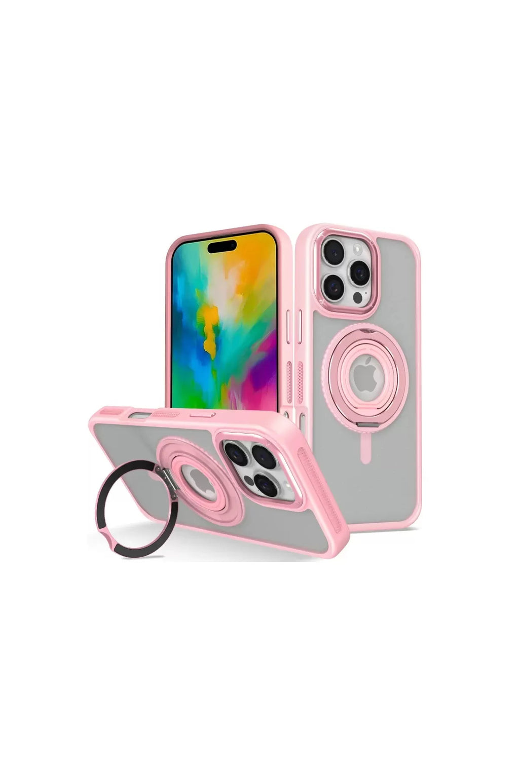 Joko Apple iPhone 16 Pro Max Uyumlu Banza Magsafe Standlı Kapak - Pembe