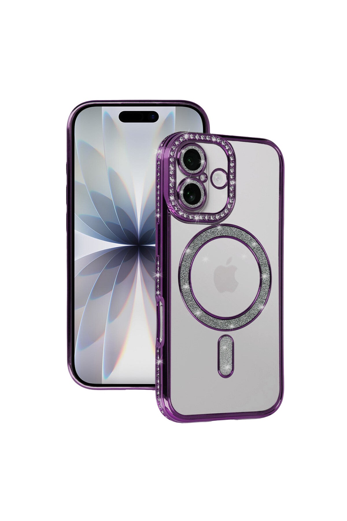 Apple iPhone 17 Uyumlu Joke Simli Magneticsafe Kılıf - Derin Mor