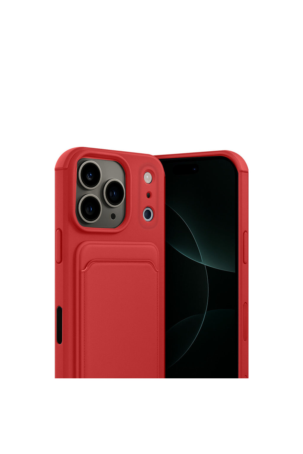 Apple iPhone 17 Pro Uyumlu Kelvin Kartvizitli Silikon - Kırmızı