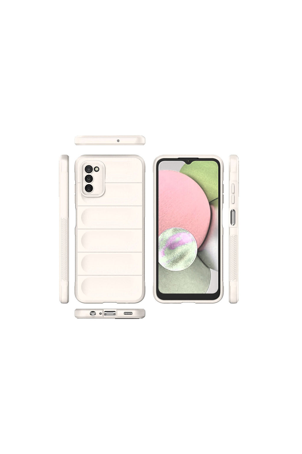 Samsung Galaxy A03S Uyumlu Kılıf Optimum Silikon - Krem