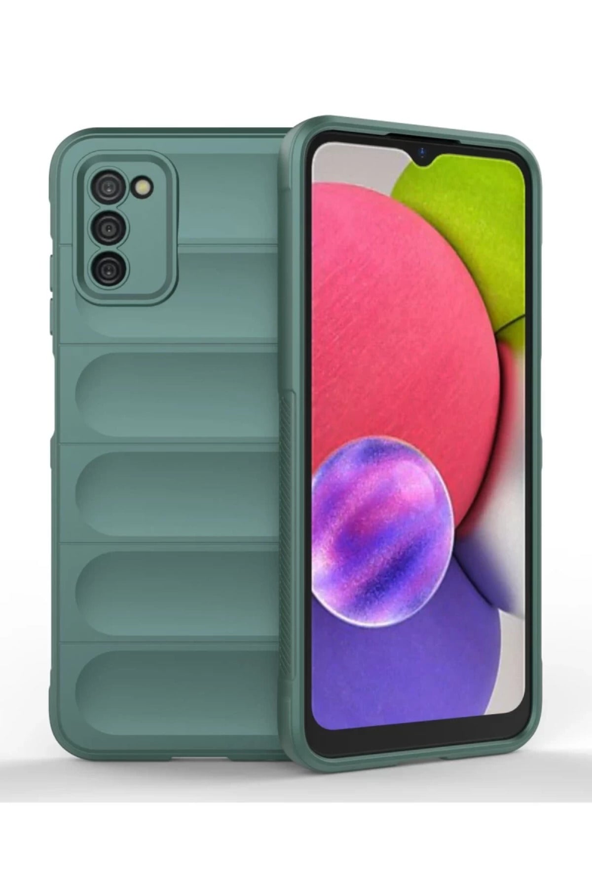 Samsung Galaxy A03S Uyumlu Kılıf Optimum Silikon - Koyu Yeşil