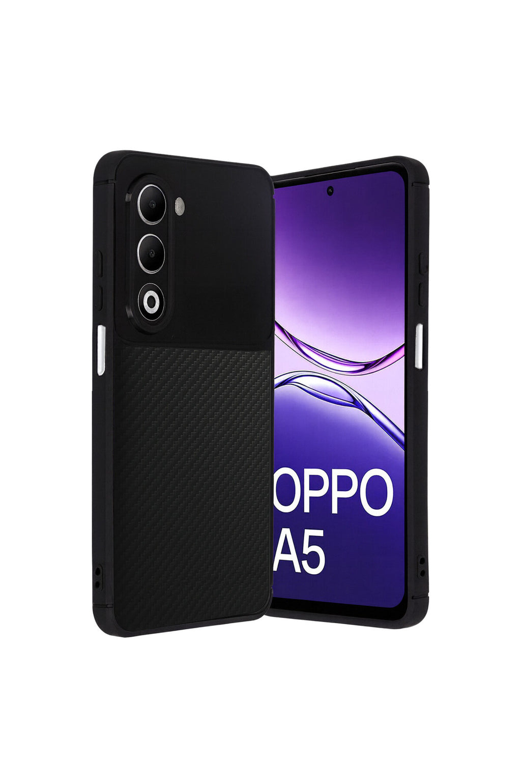 Oppo A5 4G Uyumlu Auto Focus Karbon Kapak - Siyah