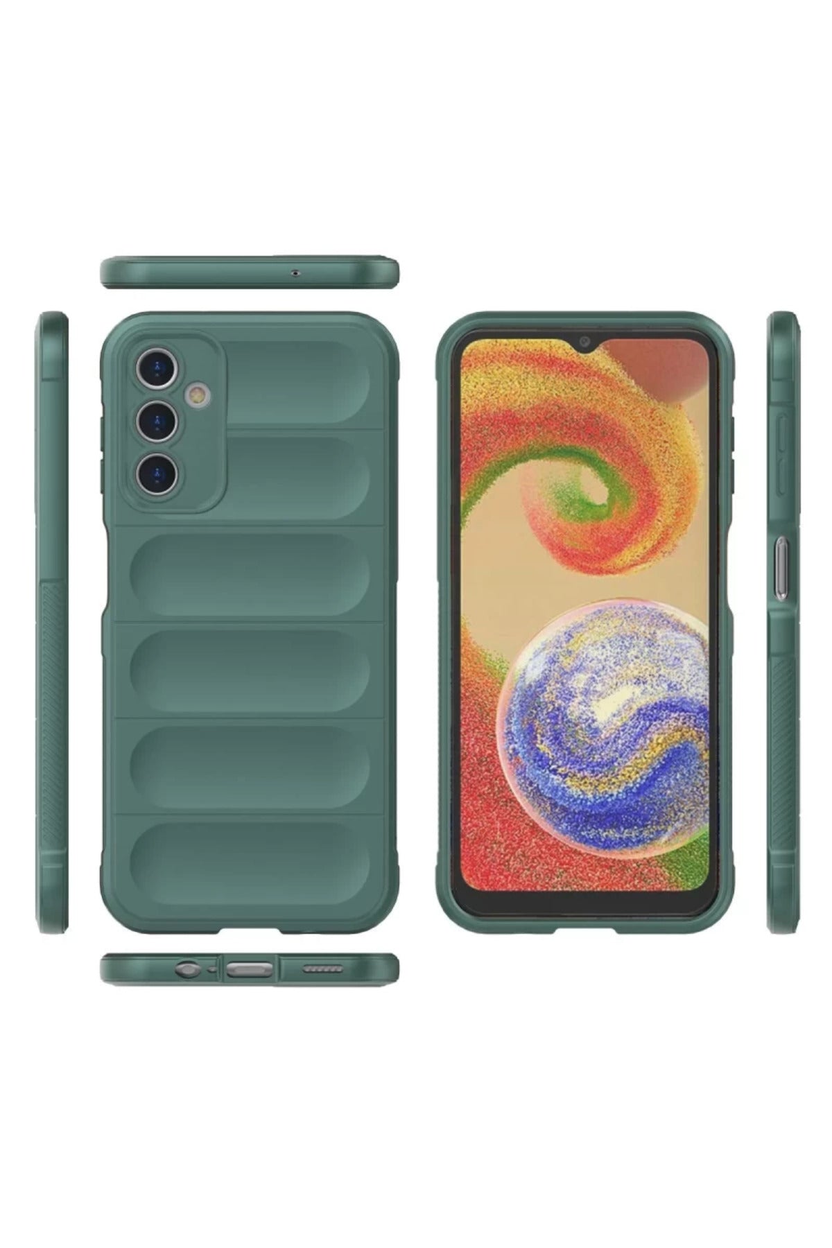 Samsung Galaxy A14 4G Uyumlu Kılıf Optimum Silikon - Koyu Yeşil