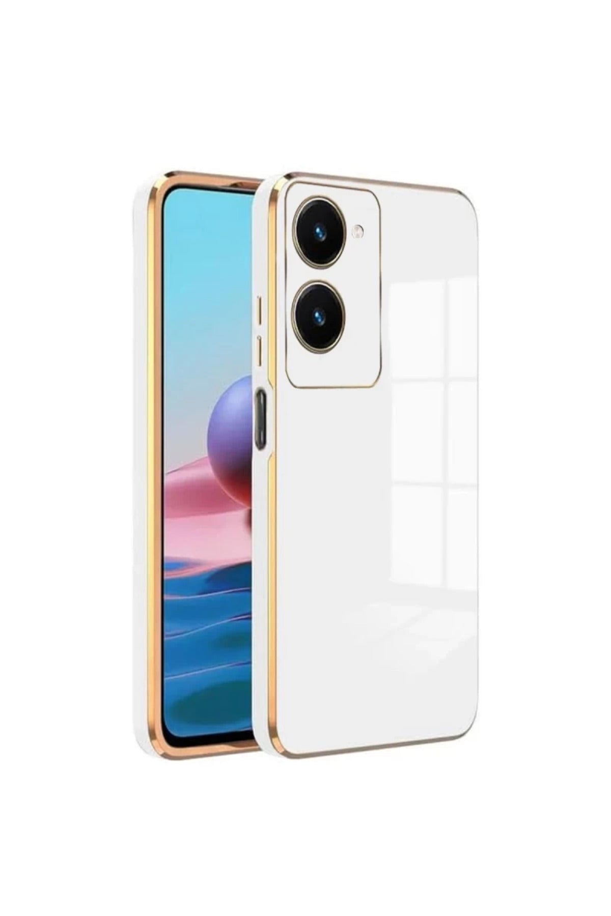 Vivo Y18 Uyumlu Kılıf Volet Silikon - Beyaz