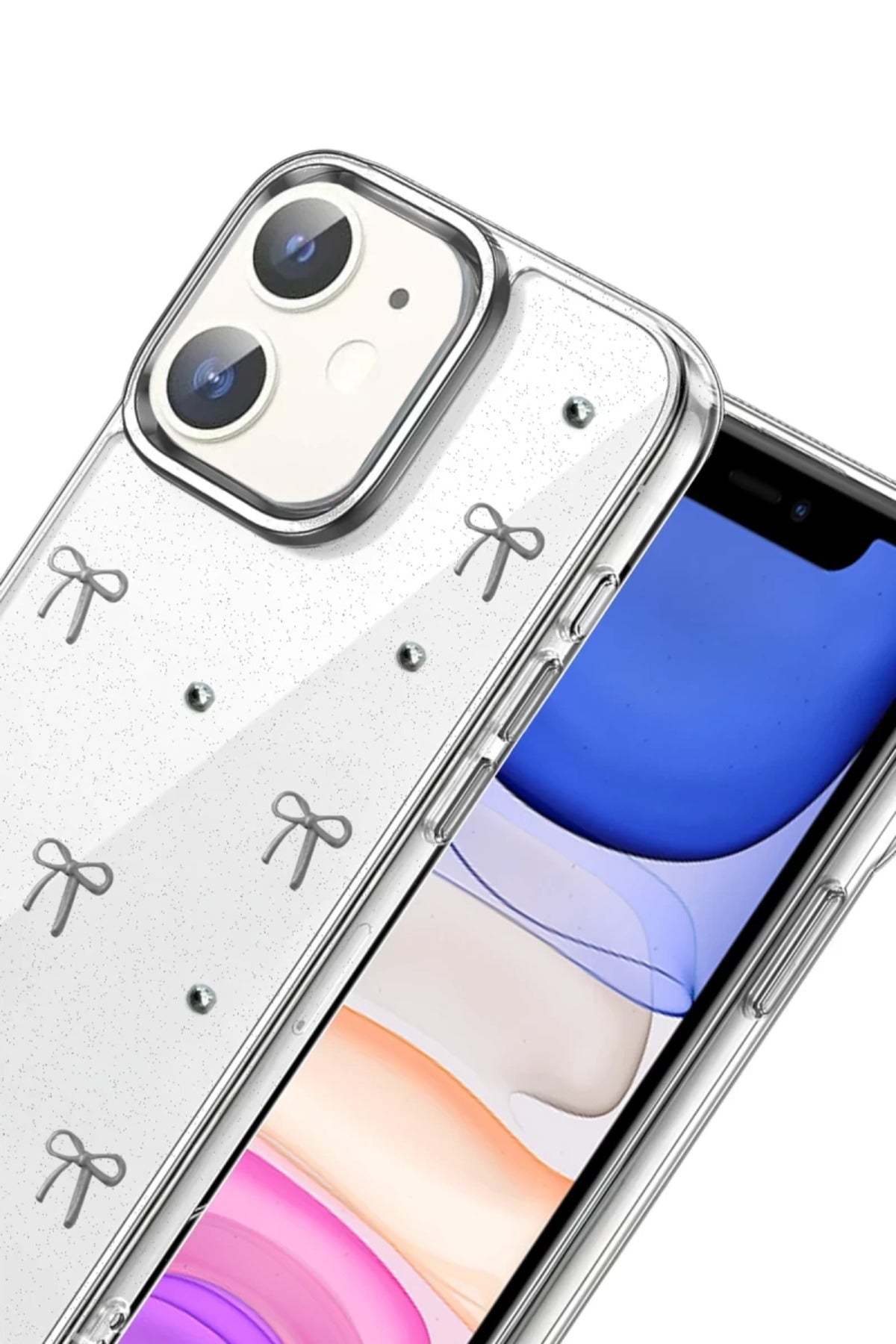 Apple iPhone 12 Uyumlu Fiyonk Desenli Kapak - Desen 5