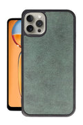 Apple iPhone 15 Pro Uyumlu Kılıf Aras Deri Kapak - Koyu Yeşil
