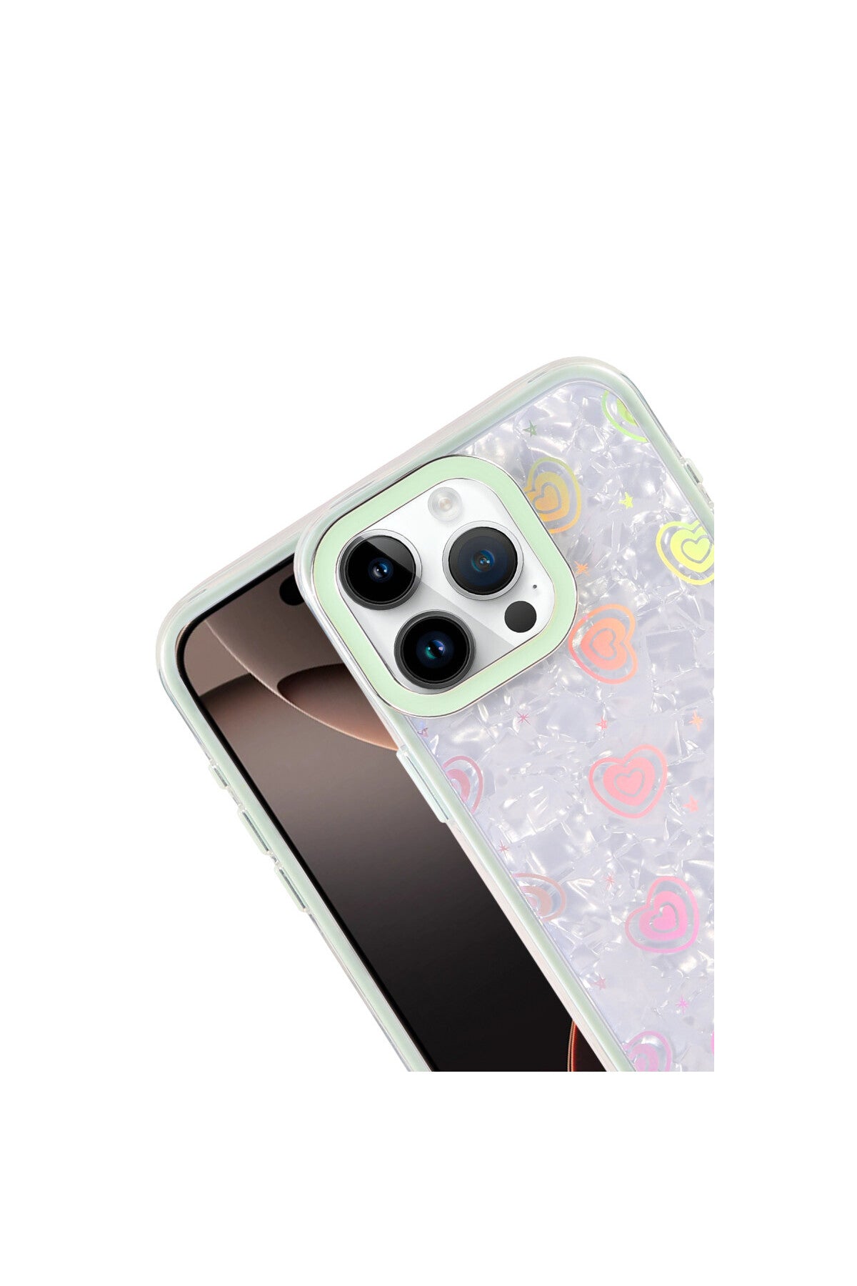 Apple iPhone 16 Pro Max Uyumlu Lumi Desenli Kapak - Yeşil