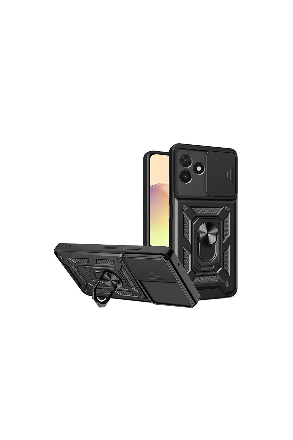 Realme C53 Uyumlu Kılıf Pars Lens Yüzüklü Silikon - Siyah