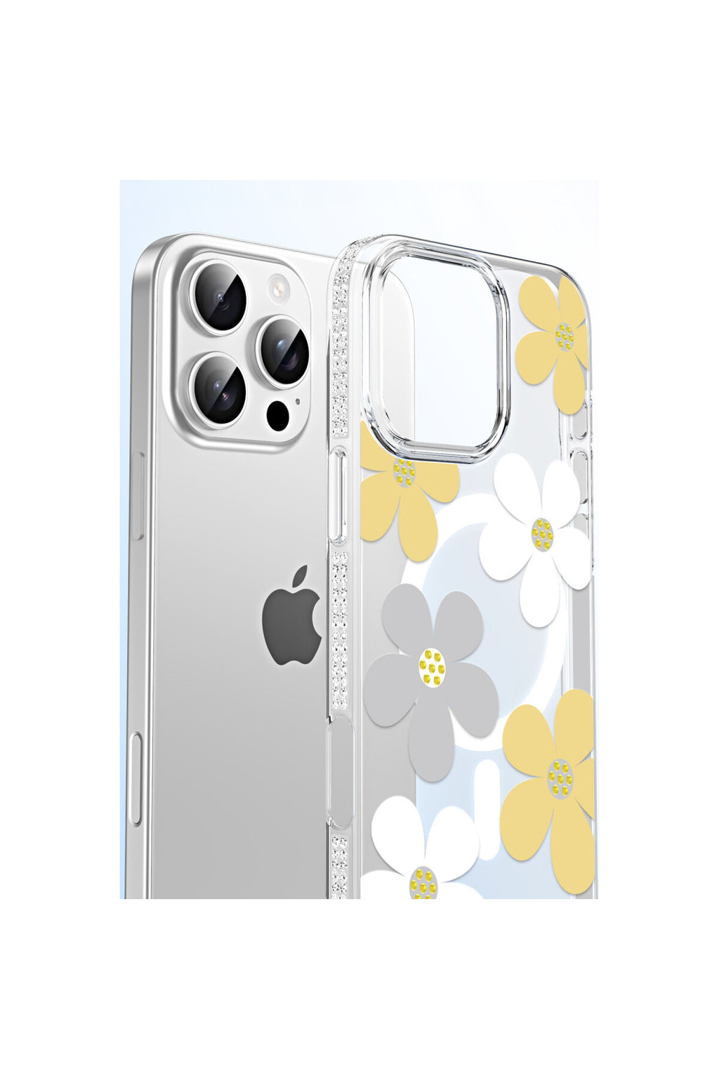 Joko Apple iPhone 14 Uyumlu Floral Magsafe Kapak - Beyaz