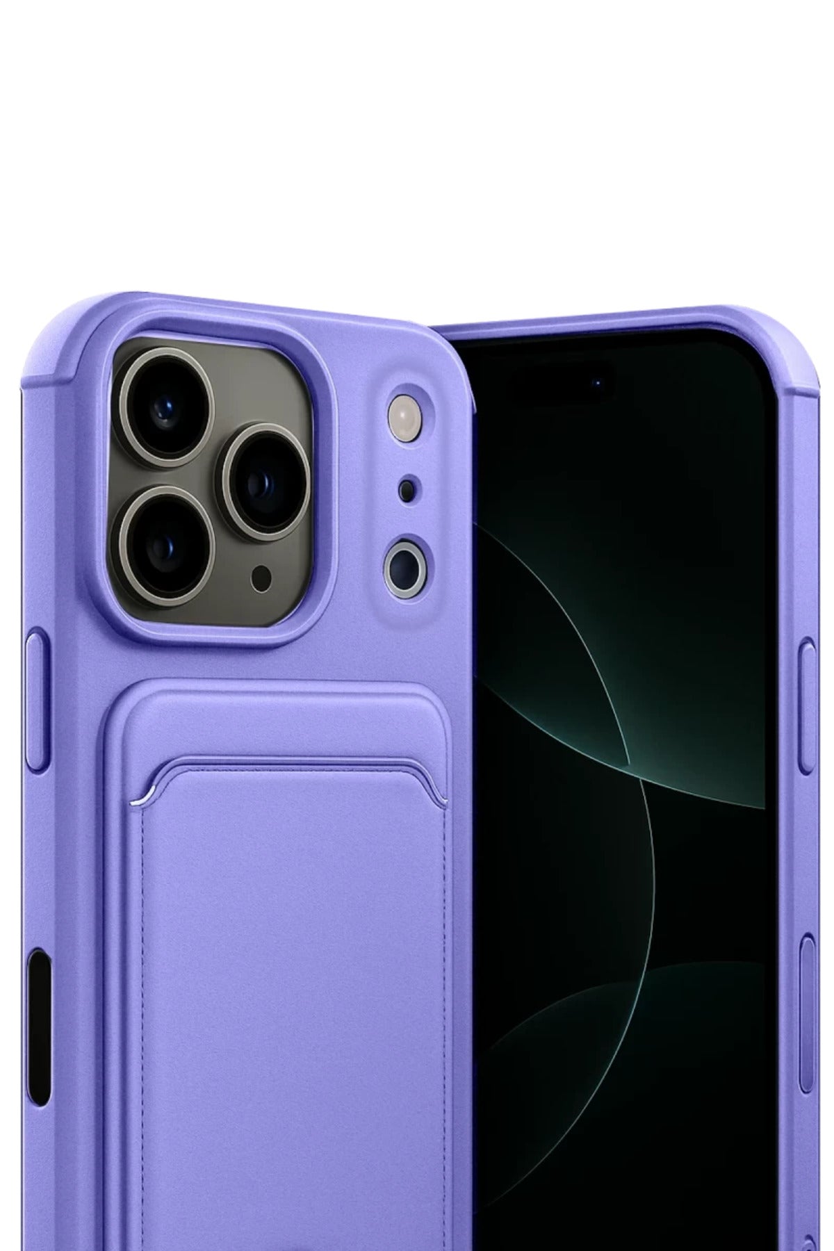 Apple iPhone 17 Pro Max Uyumlu Kelvin Kartvizitli Silikon - Lila