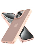 Apple iPhone 15 Pro Uyumlu Kılıf Elegant Kapak - Pudra