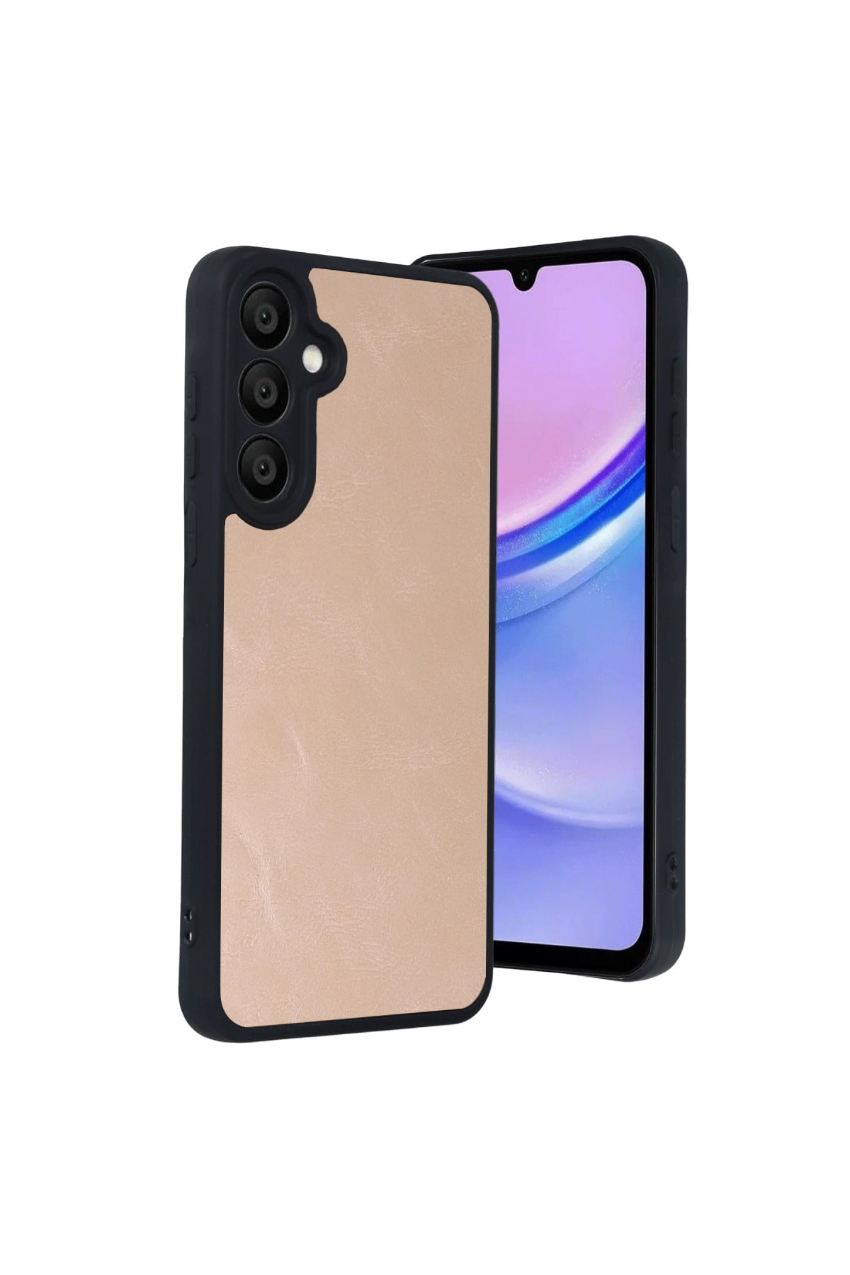 Samsung Galaxy A57 5G Uyumlu Aras Deri Kapak - Pudra