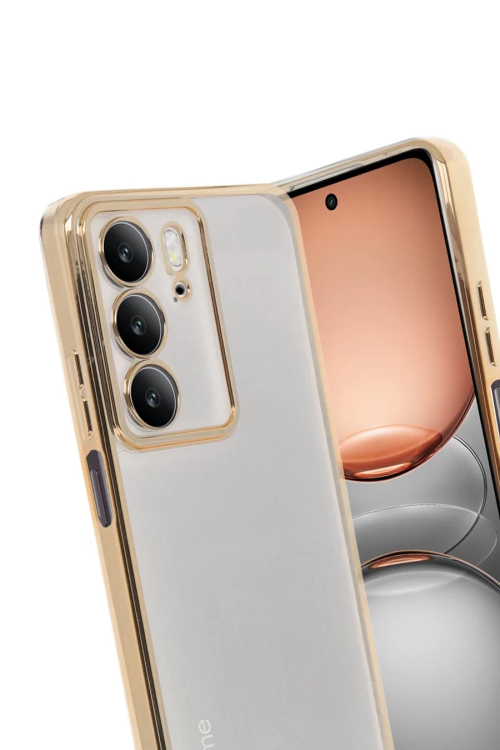 Realme C75 4G Uyumlu Kılıf Lensli Silikon - Gold