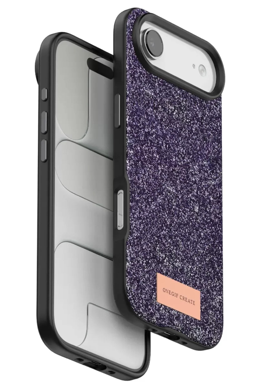 Onegif Apple iPhone 17 Air Uyumlu Bright Simli Kapak - Derin Mor