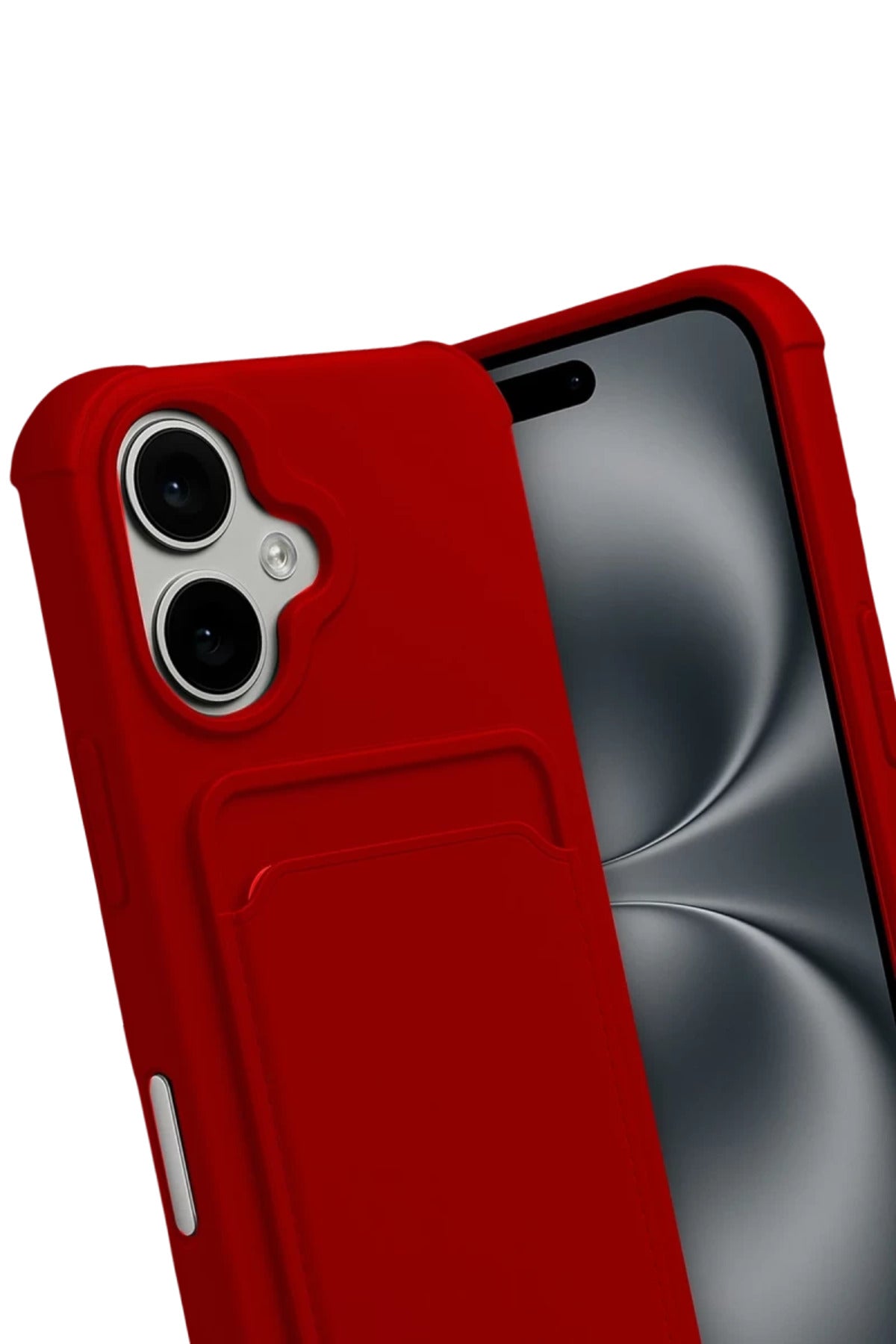Apple iPhone 17 Uyumlu Kelvin Kartvizitli Silikon - Kırmızı