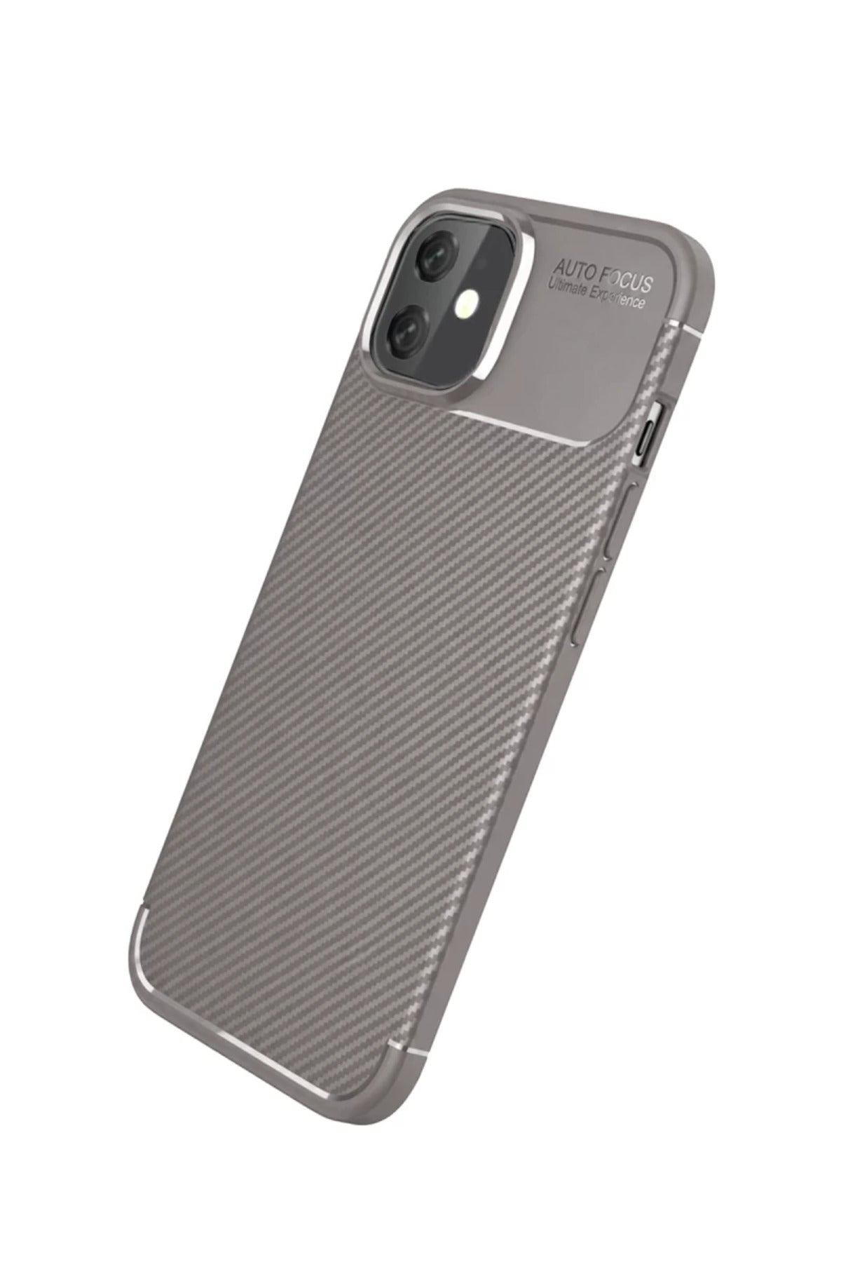 Apple iPhone 11 Uyumlu Kılıf Auto Focus Karbon Kapak - Gri