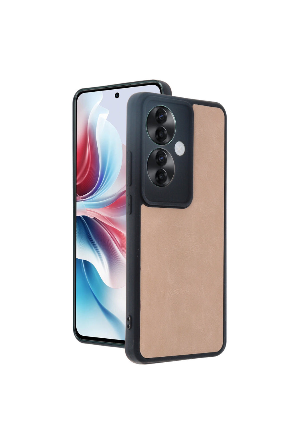 Oppo Reno 11F Uyumlu Kılıf Aras Deri Kapak - Pudra