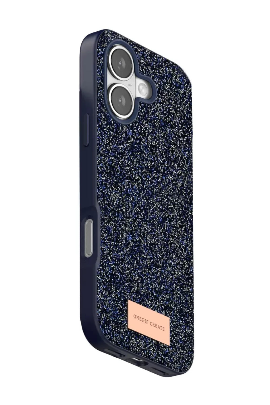 Onegif Apple iPhone 17 Uyumlu Bright Simli Kapak - Mavi