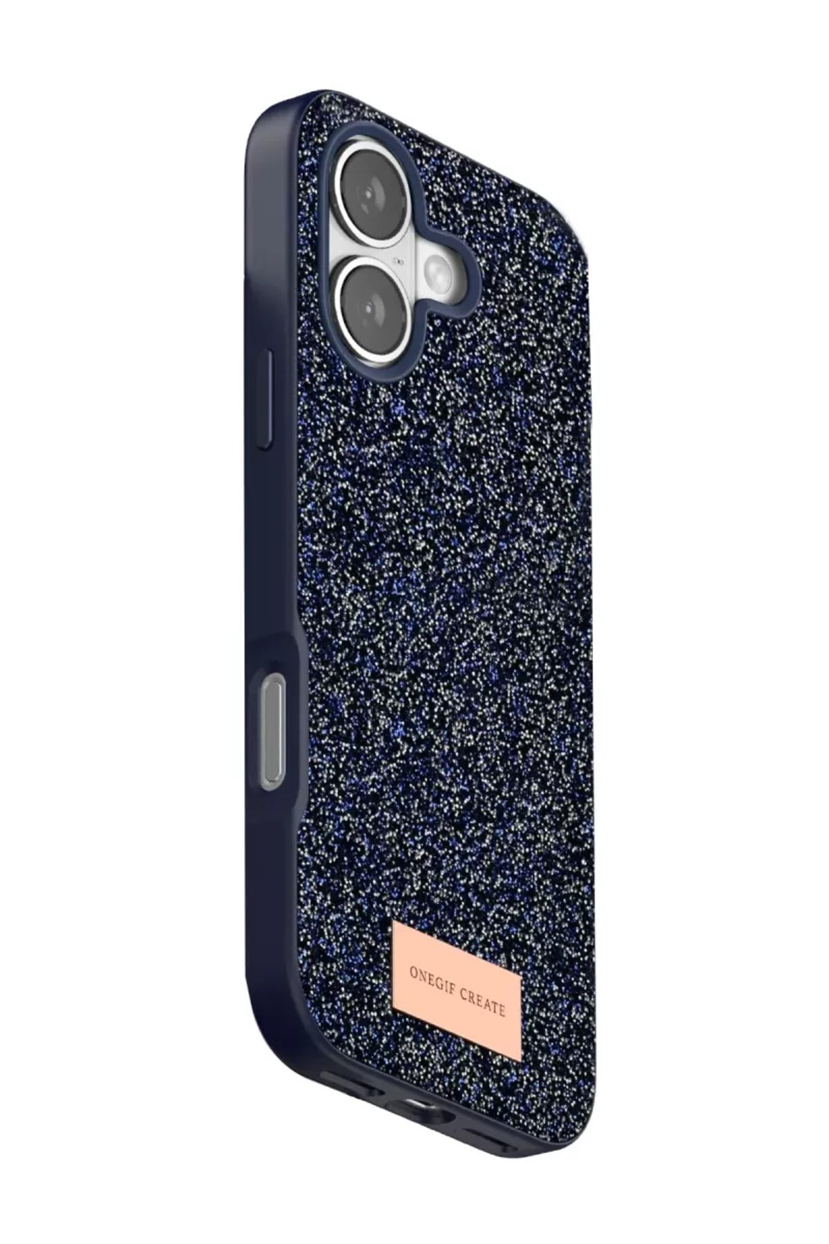 Onegif Apple iPhone 17 Uyumlu Bright Simli Kapak - Mavi