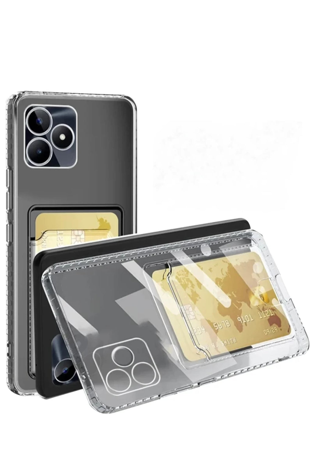 Realme Note 50 4G Uyumlu Kılıf Kart Şeffaf Silikon - Şeffaf