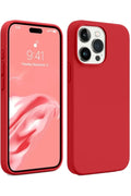 Apple iPhone 15 Pro Max Uyumlu Kılıf First Silikon - Kırmızı