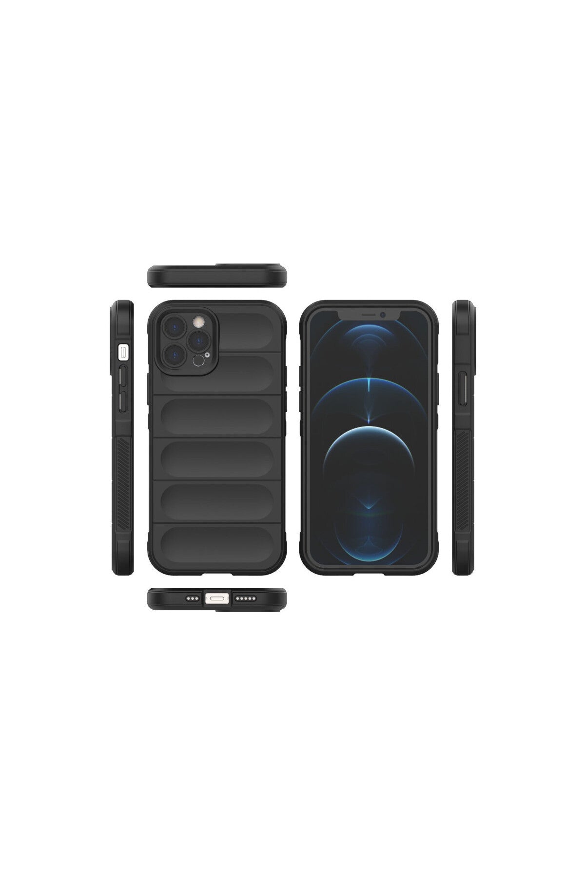 Apple iPhone 12 Pro Uyumlu Kılıf Optimum Silikon - Siyah