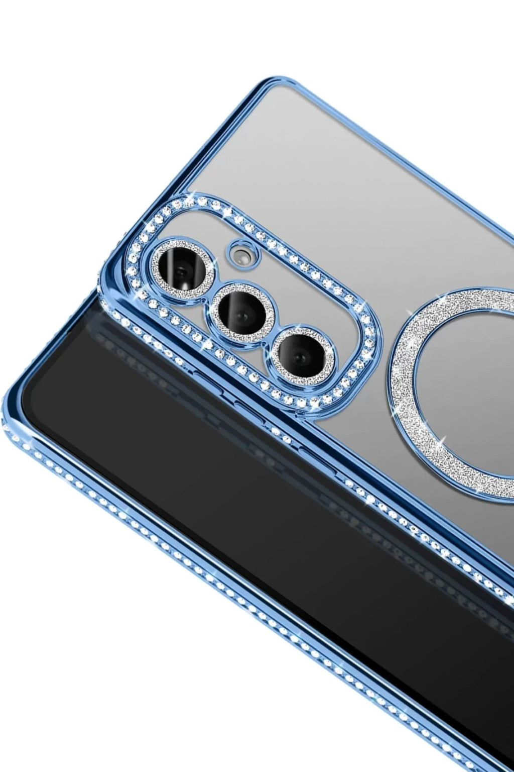 Samsung Galaxy A37 5G Uyumlu Joke Simli Magneticsafe Kılıf - Mavi