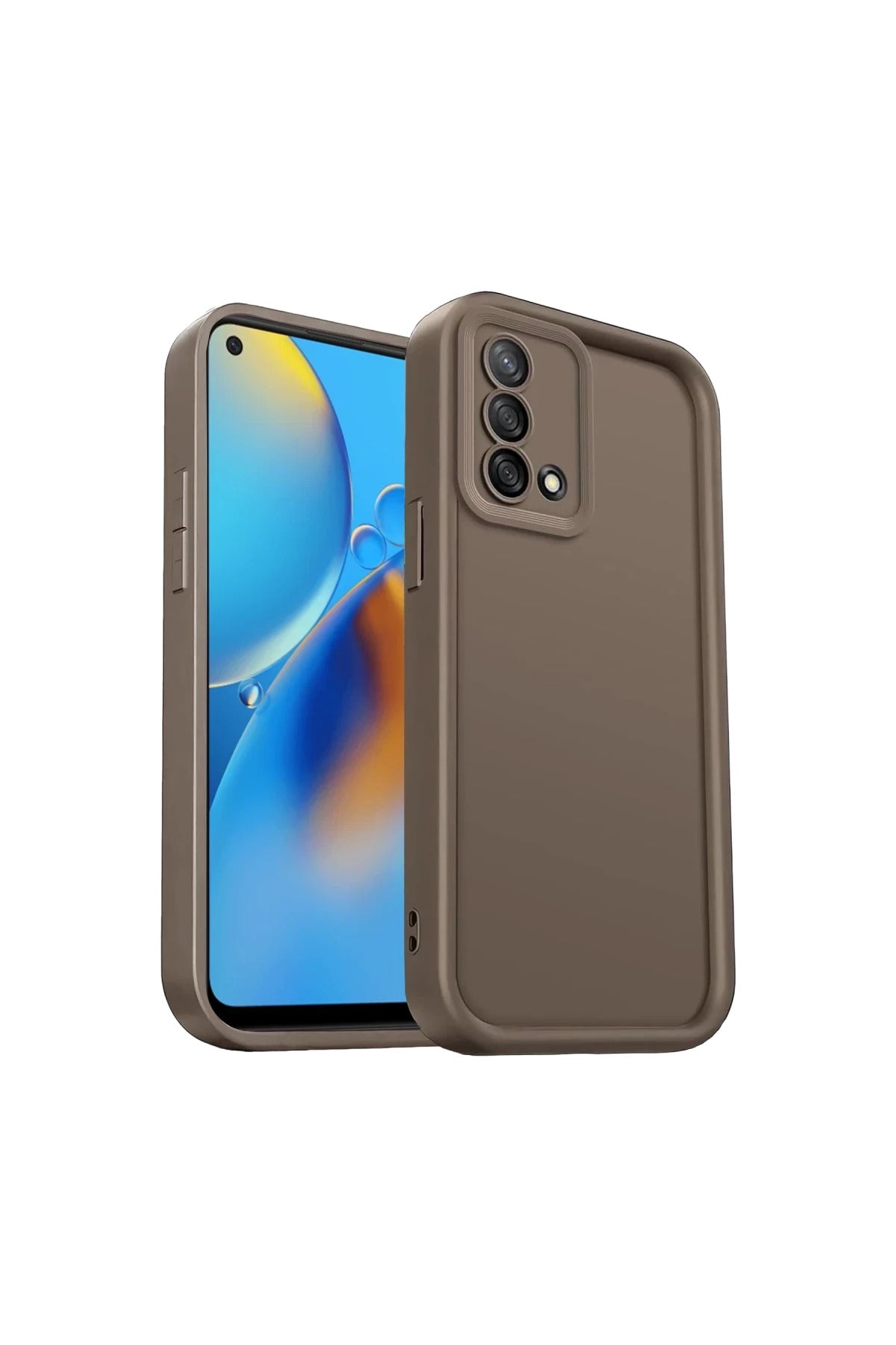Oppo A74 4G Uyumlu Kılıf Viera Silikon - Kahverengi