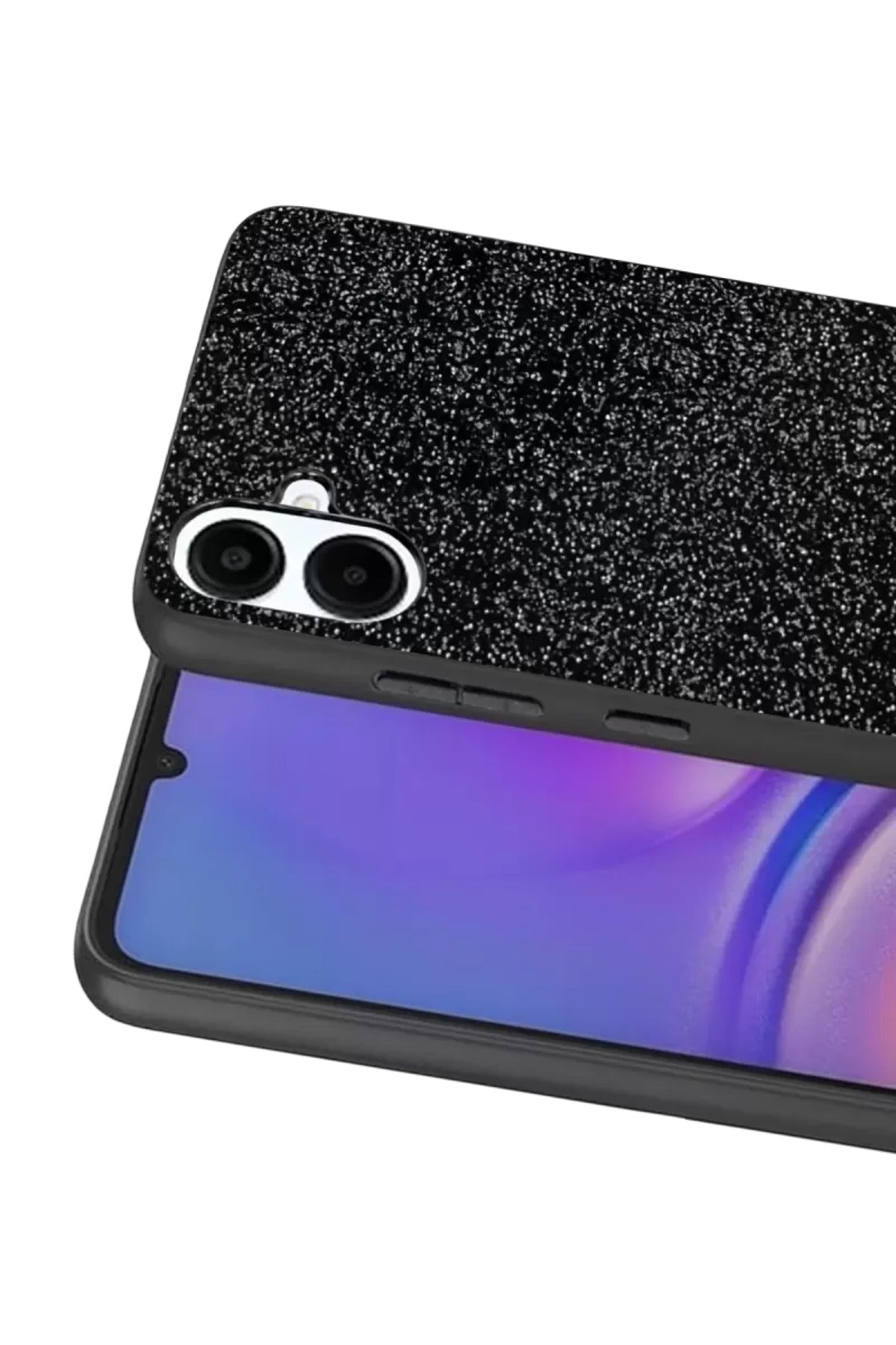 Onegif Samsung Galaxy A07 4G Uyumlu Bright Simli Kapak - Siyah