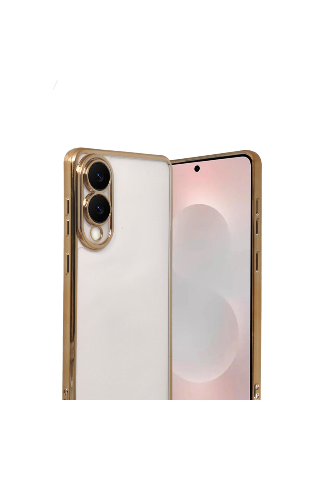 Samsung Galaxy S25 Uyumlu Edge Lensli Silikon - Gold