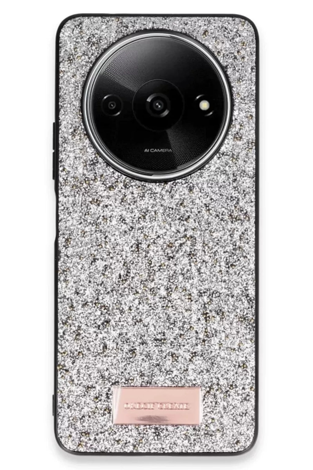 Onegif Xiaomi Redmi A3 4G Uyumlu Bright Simli Kapak - Gümüş