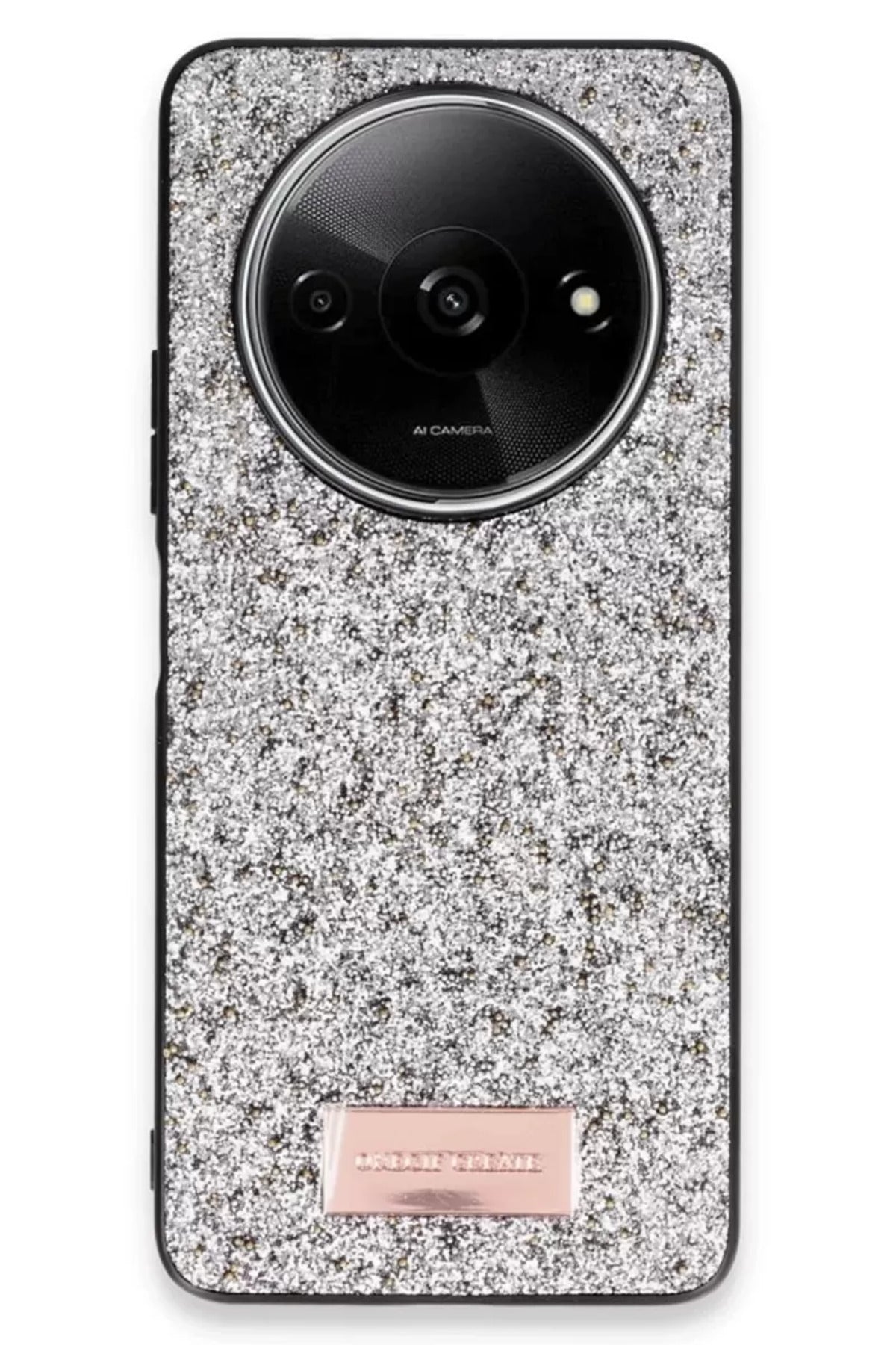 Onegif Xiaomi Redmi A3 4G Uyumlu Bright Simli Kapak - Gümüş