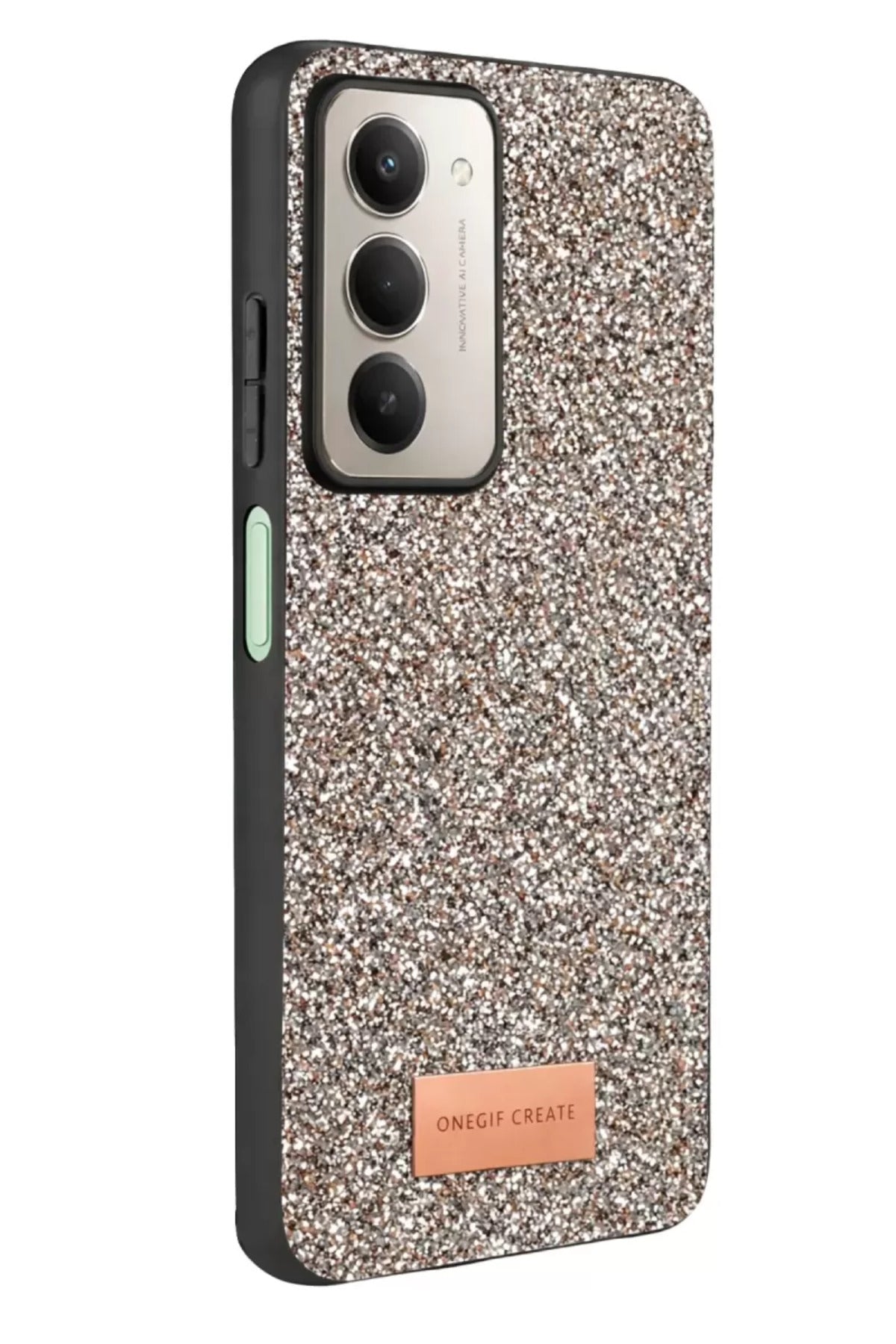 Onegif Xiaomi Redmi 15 4G Uyumlu Bright Simli Kapak - Gümüş