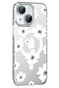 Joko Apple iPhone 14 Uyumlu Floral Magsafe Kapak - Beyaz