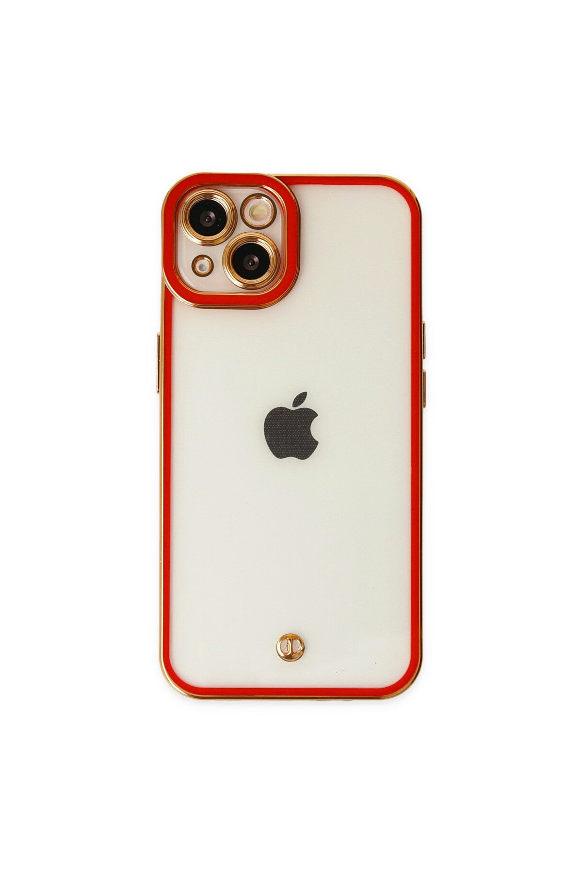 Apple iPhone 14 Plus Uyumlu Kılıf Liva Lens Silikon - Kırmızı