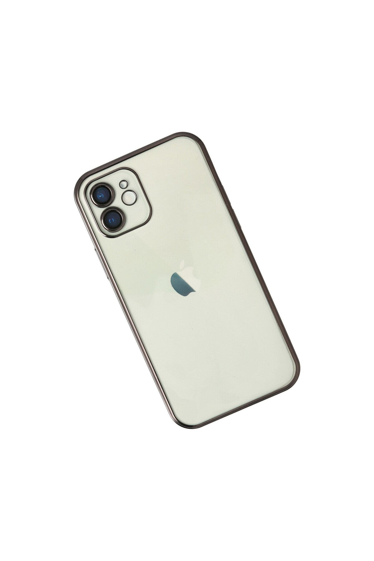 Apple iPhone 12 Uyumlu Kılıf Lensli Silikon - Siyah