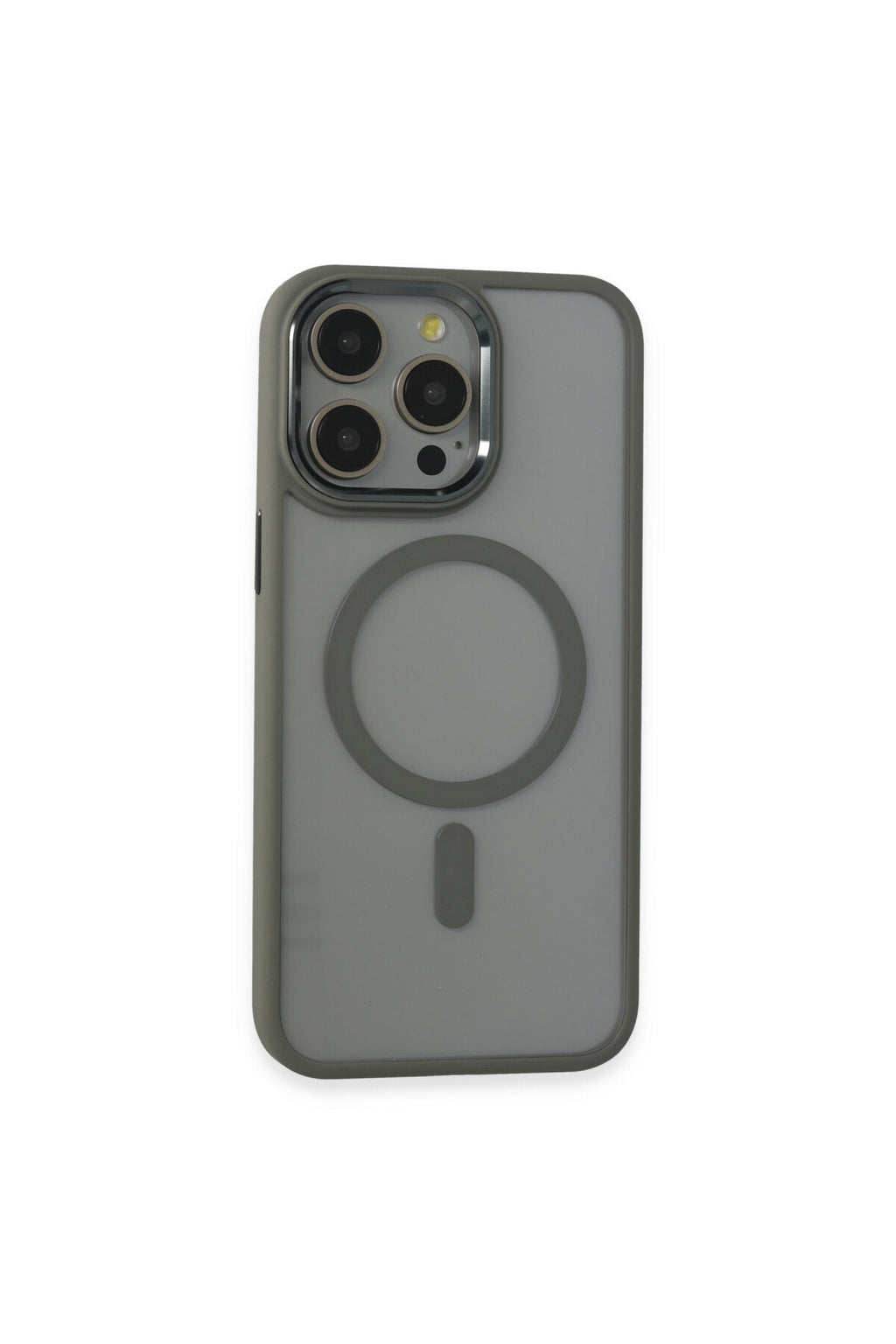 Apple iPhone 15 Pro Max Uyumlu Kılıf Room Magneticsafe Silikon - Gri