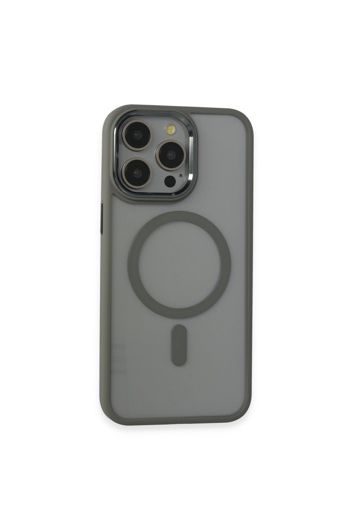 Apple iPhone 15 Pro Max Uyumlu Kılıf Room Magneticsafe Silikon - Gri