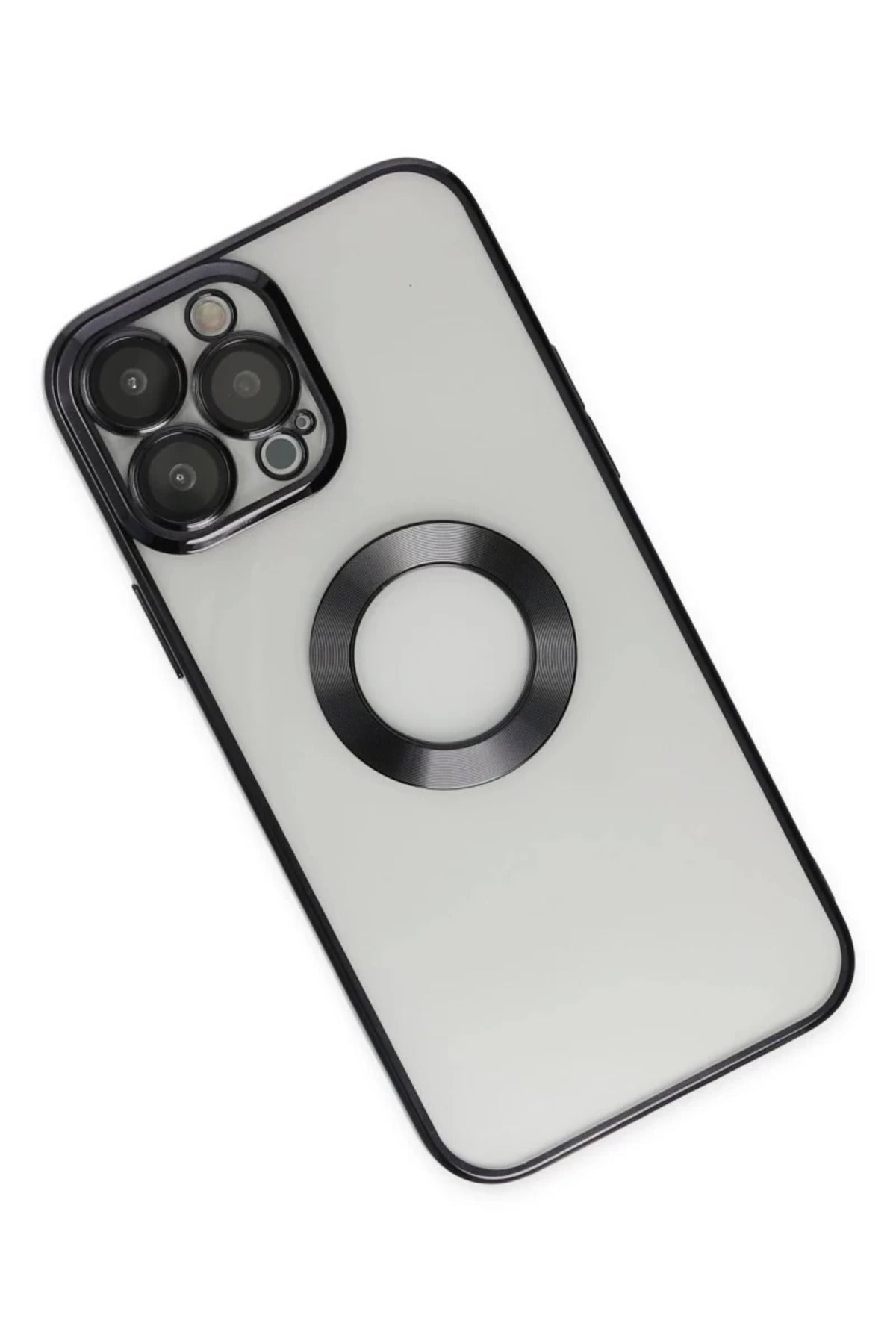 Apple iPhone 14 Pro Uyumlu Kılıf Slot Silikon - Siyah