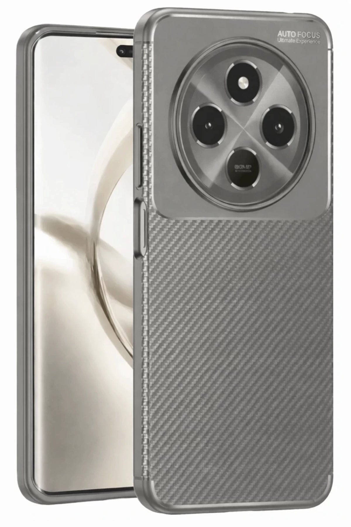 Tecno Spark 30C Uyumlu Kılıf Auto Focus Karbon Kapak - Gri
