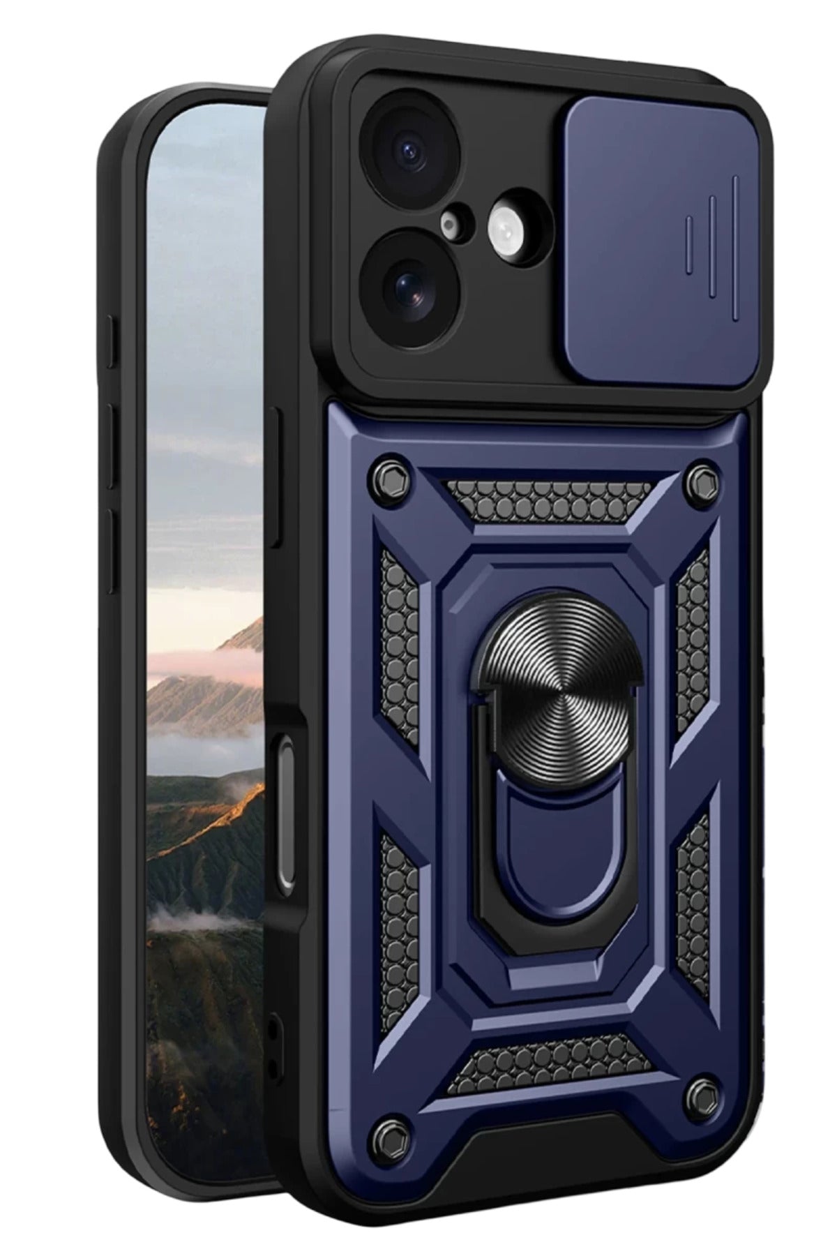 Apple iPhone 17 Uyumlu Pars Lens Yüzüklü Silikon - Lacivert