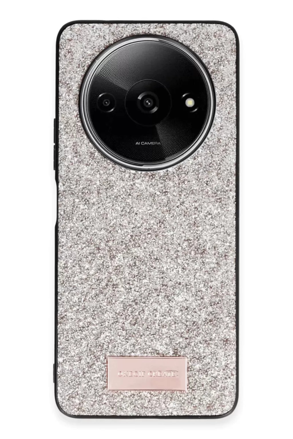 Onegif Xiaomi Redmi A3 4G Uyumlu Bright Simli Kapak - Gold