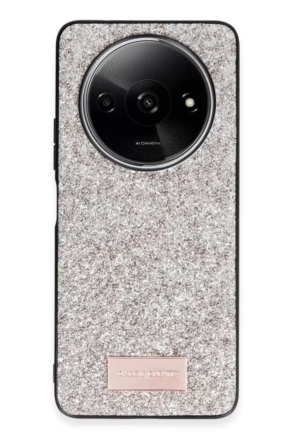 Onegif Xiaomi Redmi A3 4G Uyumlu Bright Simli Kapak - Gold