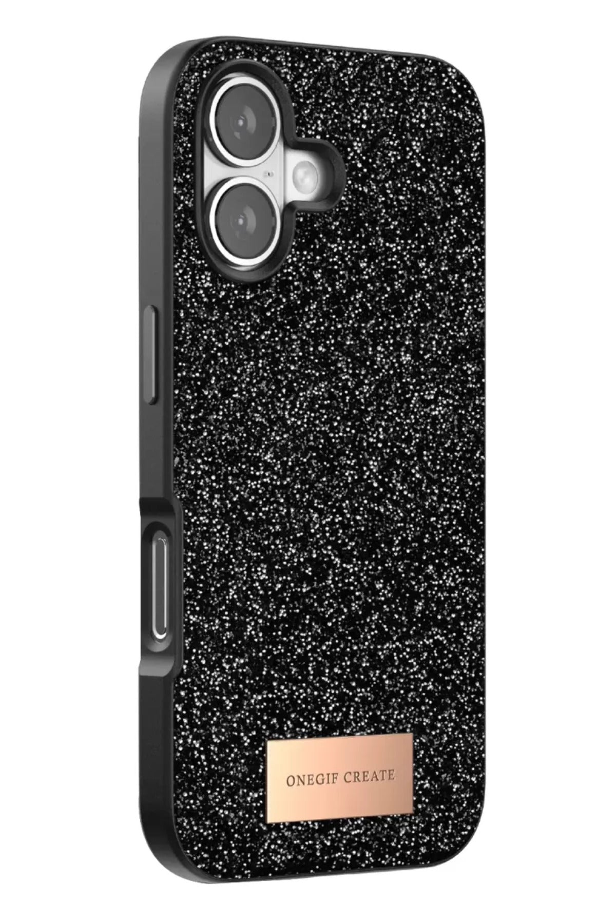 Onegif Apple iPhone 17 Uyumlu Bright Simli Kapak - Siyah