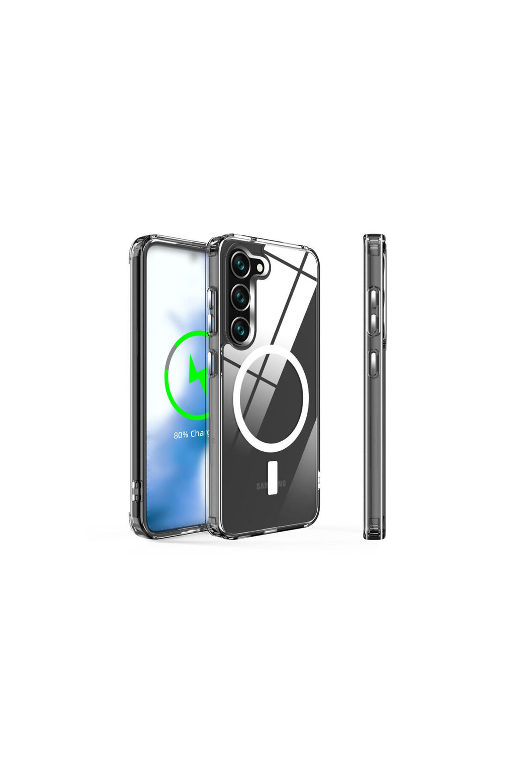 Samsung Galaxy S23 Plus Uyumlu Kılıf Magneticsafe Şeffaf Silikon - Şeffaf