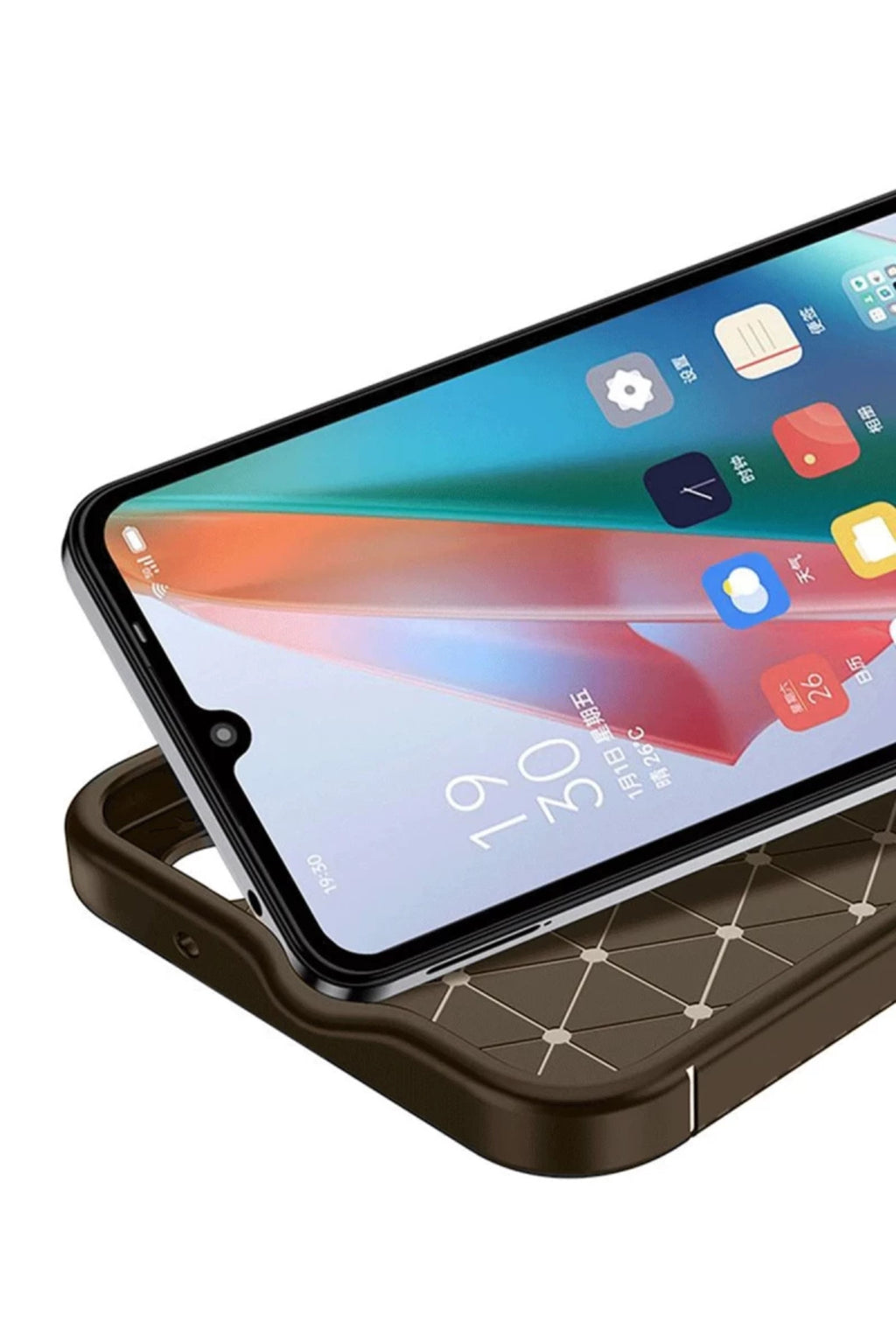 İnfinix Hot 50i 4G Uyumlu Kılıf Auto Focus Karbon Kapak - Kahverengi